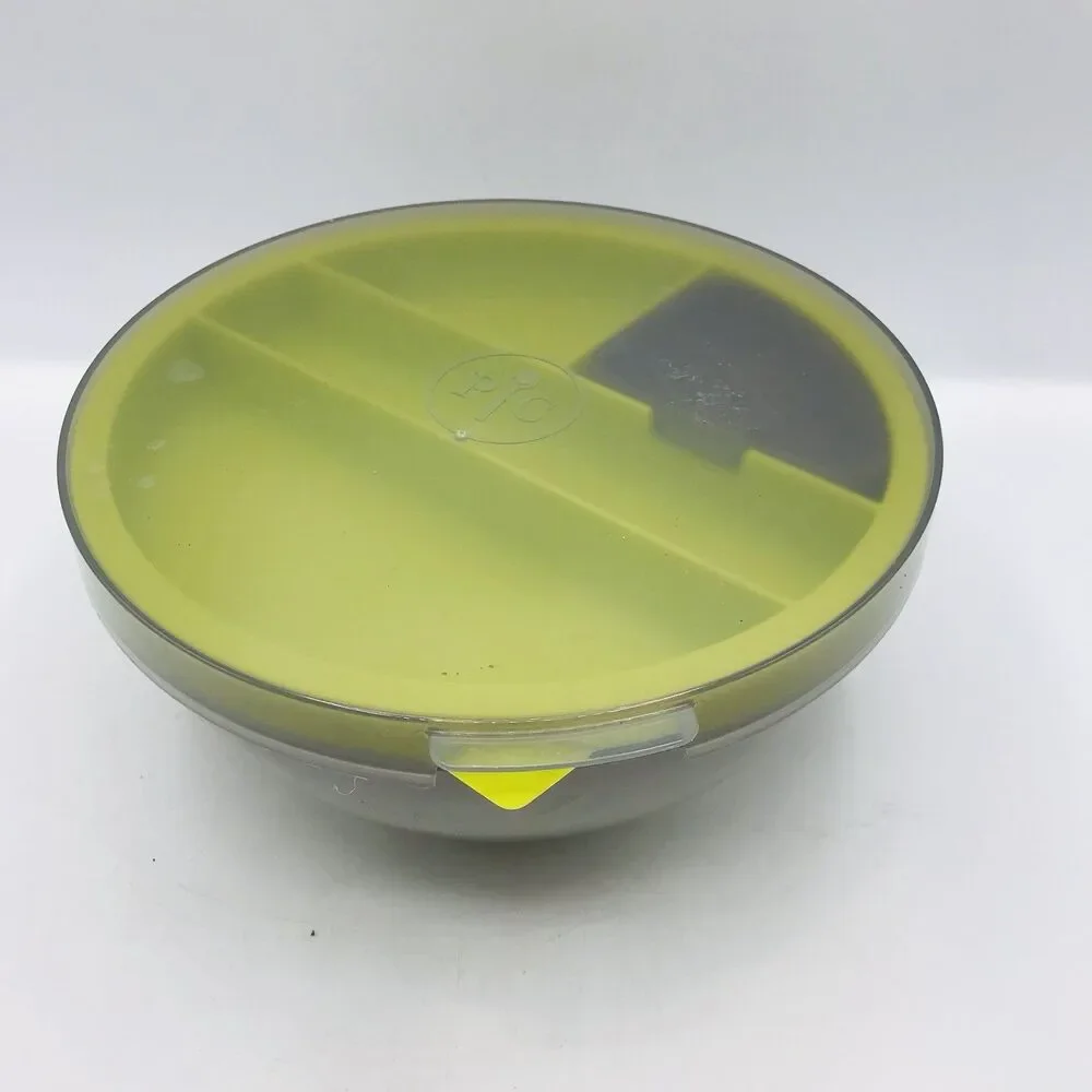 Pampered Chef Salad Bowl Green Grey Career, Preppy, Lunch Prep, Traditional